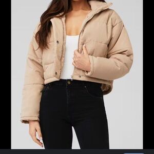 The Fifth Label Remake Cropped Boxy Beige Puffer Coat Jacket Xsmall